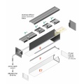 Profil aluminiowy LED LINEA20 biały malowany z kloszem - schemat montażowy z opcjonalnymi akcesoriami