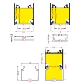 Profil aluminiowy LED LINEA20 surowy z kloszem - przekroje kloszy z wymiarami