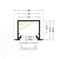 Profil aluminiowy LED LINEA-IN20 - RAL - 1mb - wymiary