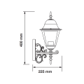 Lampa elewacyjna 1x E27 - czarna - VT-760-B - rysunek  techniczny