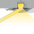 Profil aluminiowy LED LINEA-IN20 TRIMLESS surowy kloszem - przekrój montażu