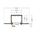 Profil aluminiowy LED LINEA-IN20 TRIMLESS surowy kloszem - wymiary