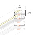 Profil aluminiowy LED LOWI anodowany z kloszem - wymiary