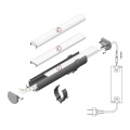 Profil aluminiowy LED PEN12 - RAL - 1mb - schemat montażowy z opcjonalnymi akcesoriami