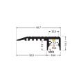 Profil aluminiowy LED UP-MINI10 anodowany z kloszem - realizacja z przekrojem - wymiary