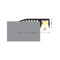 Profil aluminiowy LED UP-MINI10 anodowany z kloszem - przekrój montażu z wymiarami