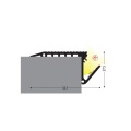 Profil aluminiowy schodowy LED UP-BOLD12 czarny z kloszem - przekrój montażu