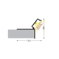 Profil aluminiowy LED GLOW12 DOWN surowy z kloszem - przekrój montażu