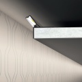 Profil aluminiowy LED GLOW12 DOWN surowy z kloszem - realizacja z przekrojem