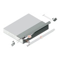 Profil aluminiowy LED GLOW12 DOWN surowy z kloszem - schemat montażowy z opcjonalnymi akcesoriami