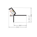 Profil aluminiowy LED GLOW12 DOWN surowy z kloszem - wymiary