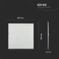 Panel sufitowy LED 62x62cm 45W 3600lm - 80lm/W - UGR<19 - VT-6069