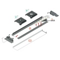 Profil aluminiowy LED GROOVE14.v2 biały malowany z kloszem - schemat montażowy z opcjonalnymi akcesoriami