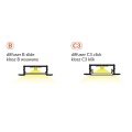 Profil aluminiowy LED GROOVE14.v2 biały malowany z kloszem - przekroje kloszy