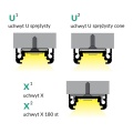Profil aluminiowy LED SURFACE10 - RAL - 1mb - przekroje uchwytów