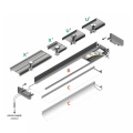 Profil aluminiowy LED SURFACE10 - RAL - 1mb - schemat montażowy z opcjonalnymi akcesoriami