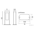 Lampa ogrodowa stojąca LED 8W 4000K 30cm - EVO 15401 - rysunek techniczny
