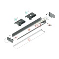 Profil aluminiowy LED SURFACE10.v2 czarny anodowany z kloszem - schemat montażowy z opcjonalnymi akcesoriami