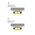 Profil aluminiowy LED SURFACE10.v2 surowy z kloszem - przekroje kloszy
