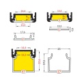Profil aluminiowy LED SURFACE14 czarny anodowany z kloszem - przekroje kloszy