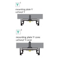 Profil aluminiowy LED SURFACE14.v2 czarny anodowany z kloszem - przekroje uchwytów