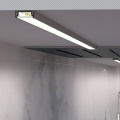 Profil aluminiowy LED SURFACE14.v2 surowy z kloszem - realizacja z przekrojem