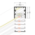 Profil aluminiowy LED PHIL53 - RAL - wymiary