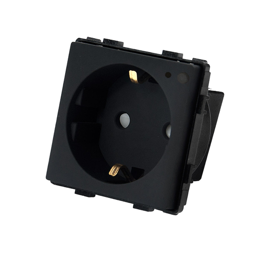 Moduł gniazda elektrycznego schuko z przyciskiem - WiFi - 16A czarny - TM634B - TOUCHME
