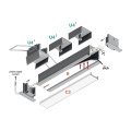 Profil aluminiowy LED SMART-IN16 biały malowany z kloszem - schemat montażowy z opcjonalnymi akcesoriami