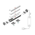 Profil aluminiowy LED UNI12 - RAL - schemat montażowy z opcjonalnymi akcesoriami