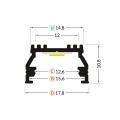 Profil aluminiowy LED UNI12 - RAL - wymiary