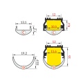 Profil aluminiowy LED UNI12 - RAL - przekroje kloszy