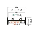 Profil aluminiowy LED VARIO30-01 - RAL - wymiary
