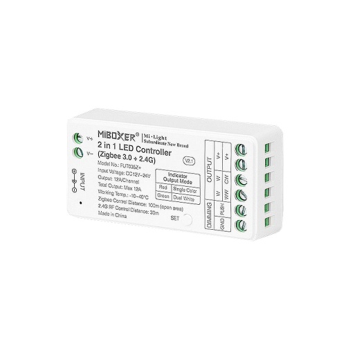 Odbiornik LED 2w1 - MONO / CCT - 12-24V 12A - Zigbee 3.0 - FUT035Z+