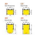 Profil aluminiowy LED VARIO30-02 - RAL  - przekroje kloszy
