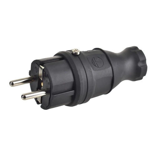 Wtyczka zasilająca z uziemieniem - 16A 230V - IP44 - czarna