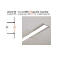 Profil aluminiowy LED wpustowy VARIO30-05 surowy z kloszem - wariant wpustowy - do szpachlowania