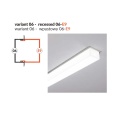 Profil aluminiowy LED wpustowy VARIO30-06 anodowany z kloszem - wariant wpustowy