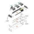 Profil aluminiowy LED VARIO30-06 - RAL - schemat montażowy z opcjonalnymi akcesoriami