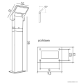 Lampa ogrodowa stojąca LED 10W 3000K 60cm - NEO 11702-600 DG - rysunek techniczny