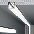 Profil aluminiowy LED wpustowy VARIO30-06 biały z kloszem - realizacja z przekrojem