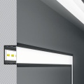 Profil aluminiowy LED wpustowy VARIO30-07 biały z kloszem - realizacja z przekrojem