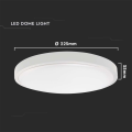 Plafon LED 18W 1530lm IP44 - VT-8618W-RD