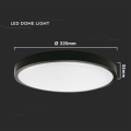 Plafon LED 18W 1530lm IP44 - VT-8618B-RD