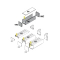 Profil aluminiowy LED - Osłona zasilacza - VARIO30-08 - RAL - schemat doboru zaślepek