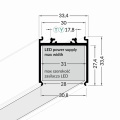Profil aluminiowy LED - Osłona zasilacza - VARIO30-08 - RAL - wymiary