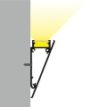 Profil aluminiowy LED WALLE12 biały malowany z kloszem - przekrój montażu