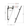 Profil aluminiowy LED WALLE12 surowy z kloszem - wymiary