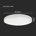 Plafon LED 18W 1800 lm IP44 z czujnikiem ruchu - VT-8618S-W-RD