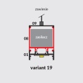 Profil aluminiowy LED VARIO30 - wariant 19 - anodowany z kloszem - przekrój